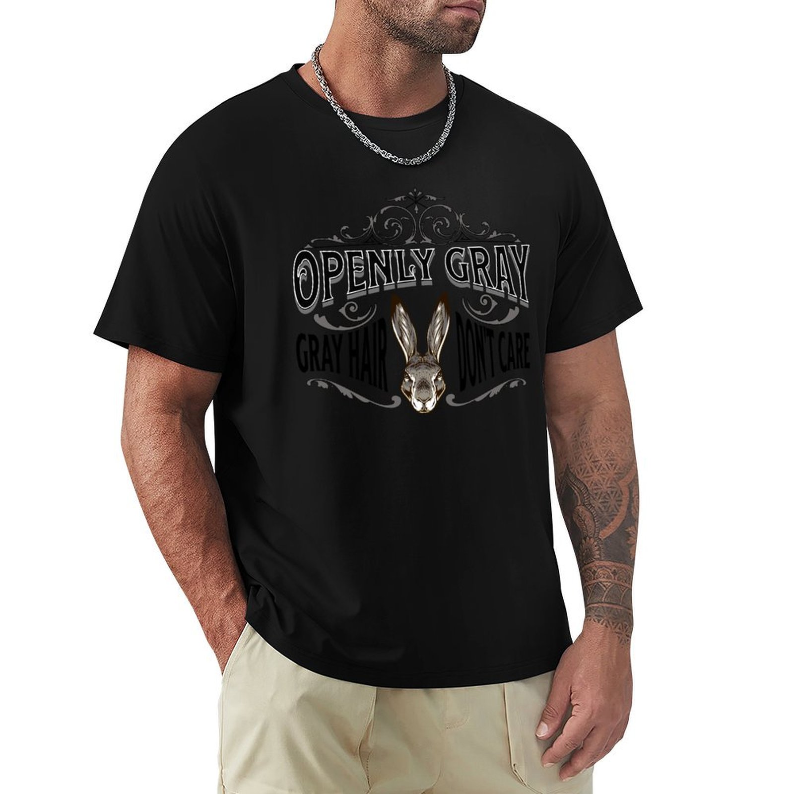 Hair Care Illustration - Camiseta com estampa de cabelos grisalhos,